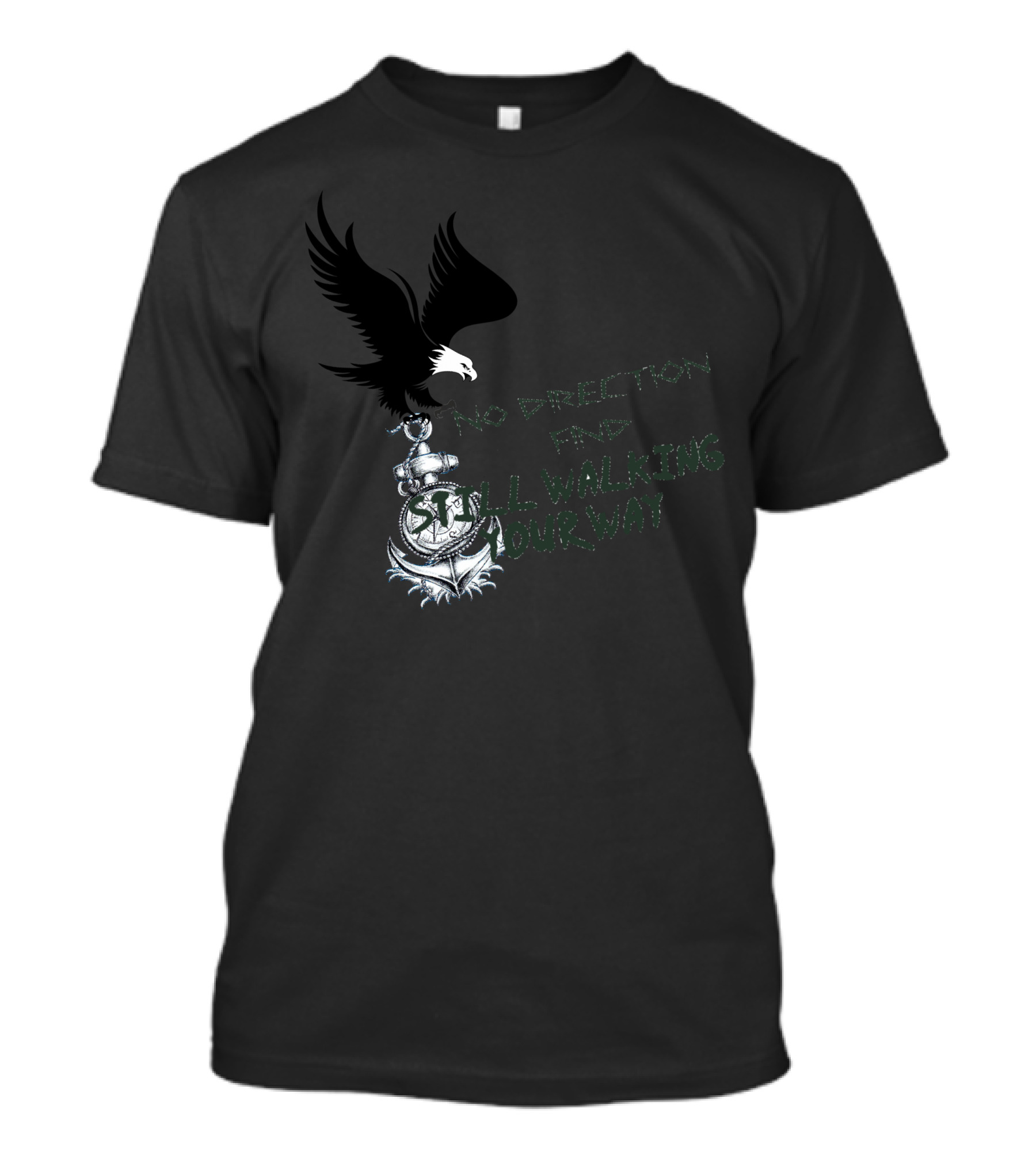 NO DIRECTION AND STILL WALKING OUR WAY Eagle Pocket Watch T-Shirt