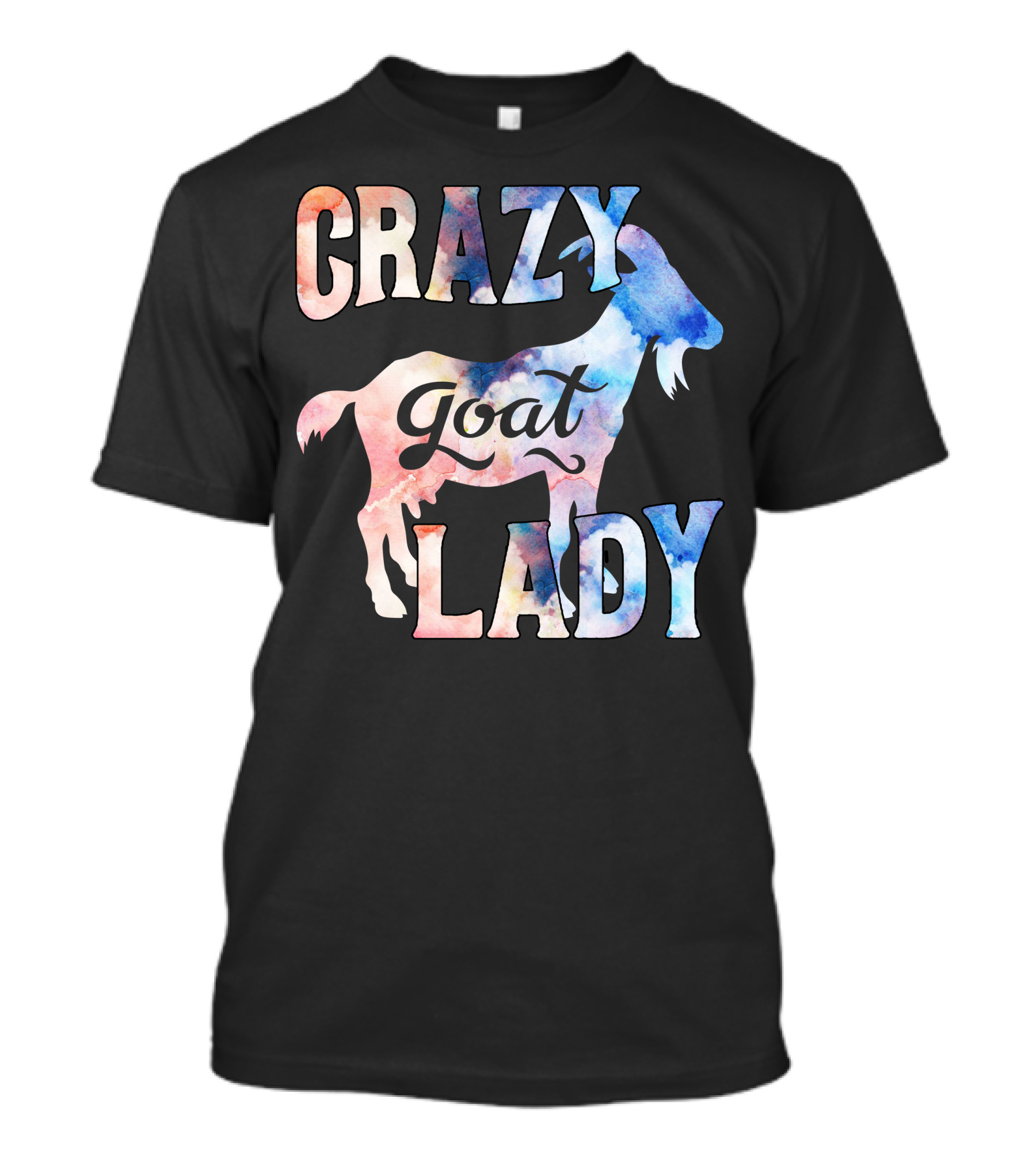 Crazy Goat Lady Watercolor Goat T-Shirt