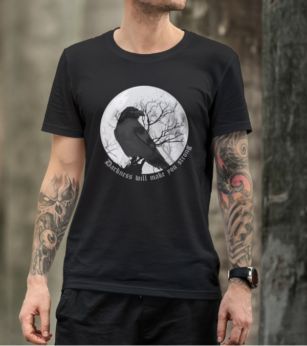 Darkness Will Make You Strong Raven Moon Tree T-Shirt