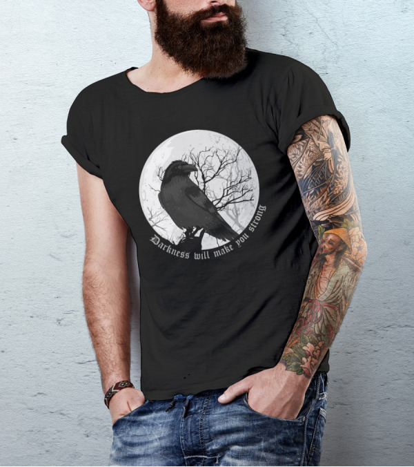 Darkness Will Make You Strong Raven Moon Tree T-Shirt
