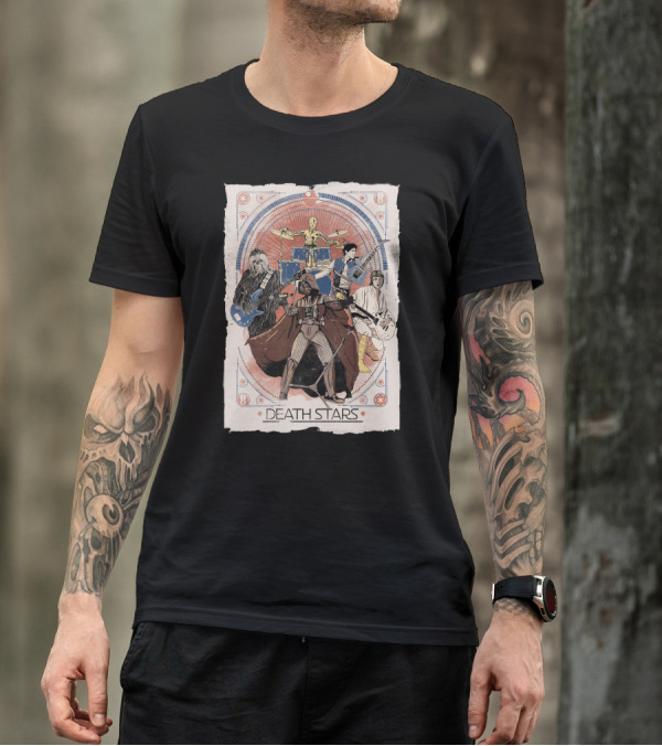 Death Stars Band With Iconic Sci-Fi Characters Playing Instruments T-Shirt