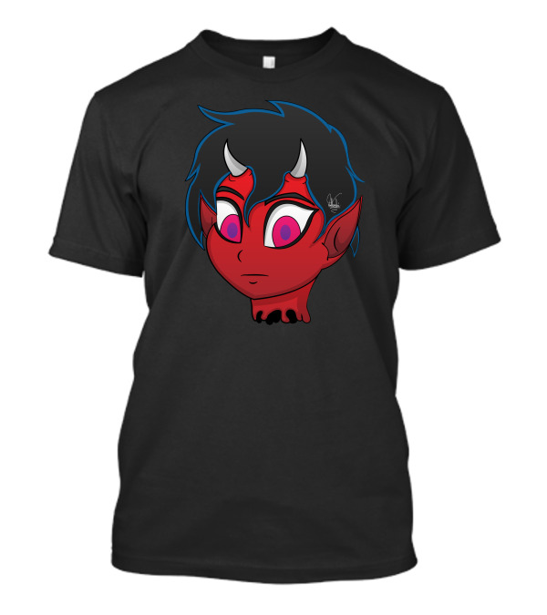 Demon Girl Red Face Horns Anime T-Shirt
