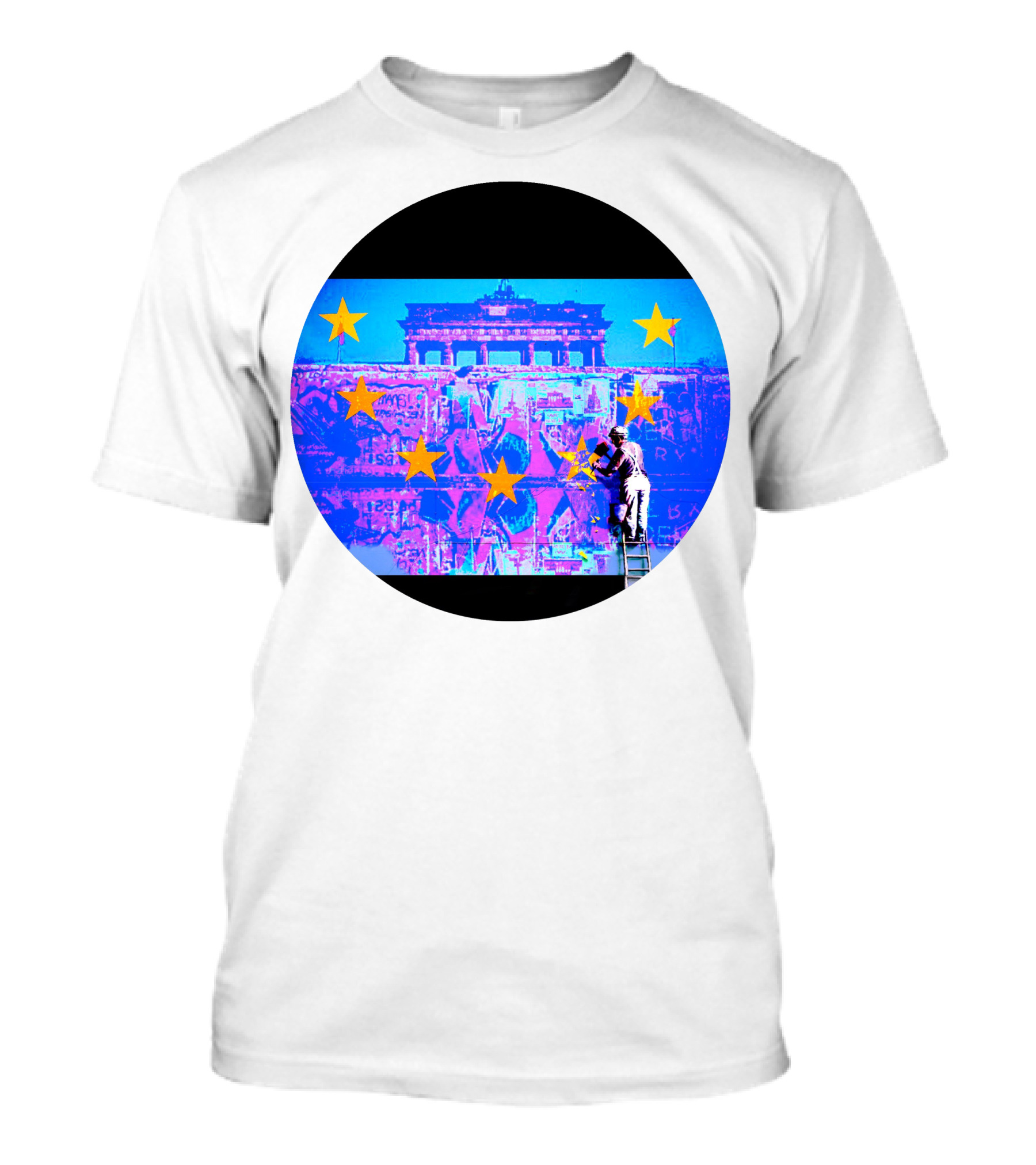 Eurobond Berlin Wall Pop Art With European Stars T-Shirt