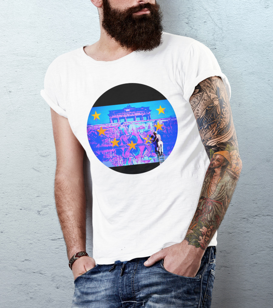 Eurobond Berlin Wall Pop Art With European Stars T-Shirt