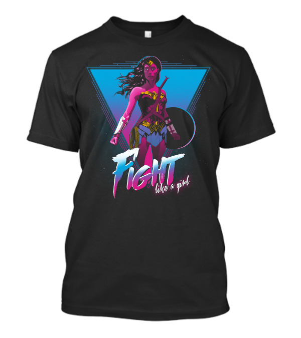 Wonder Woman Fight Like A Girl Retro 80s T-Shirt