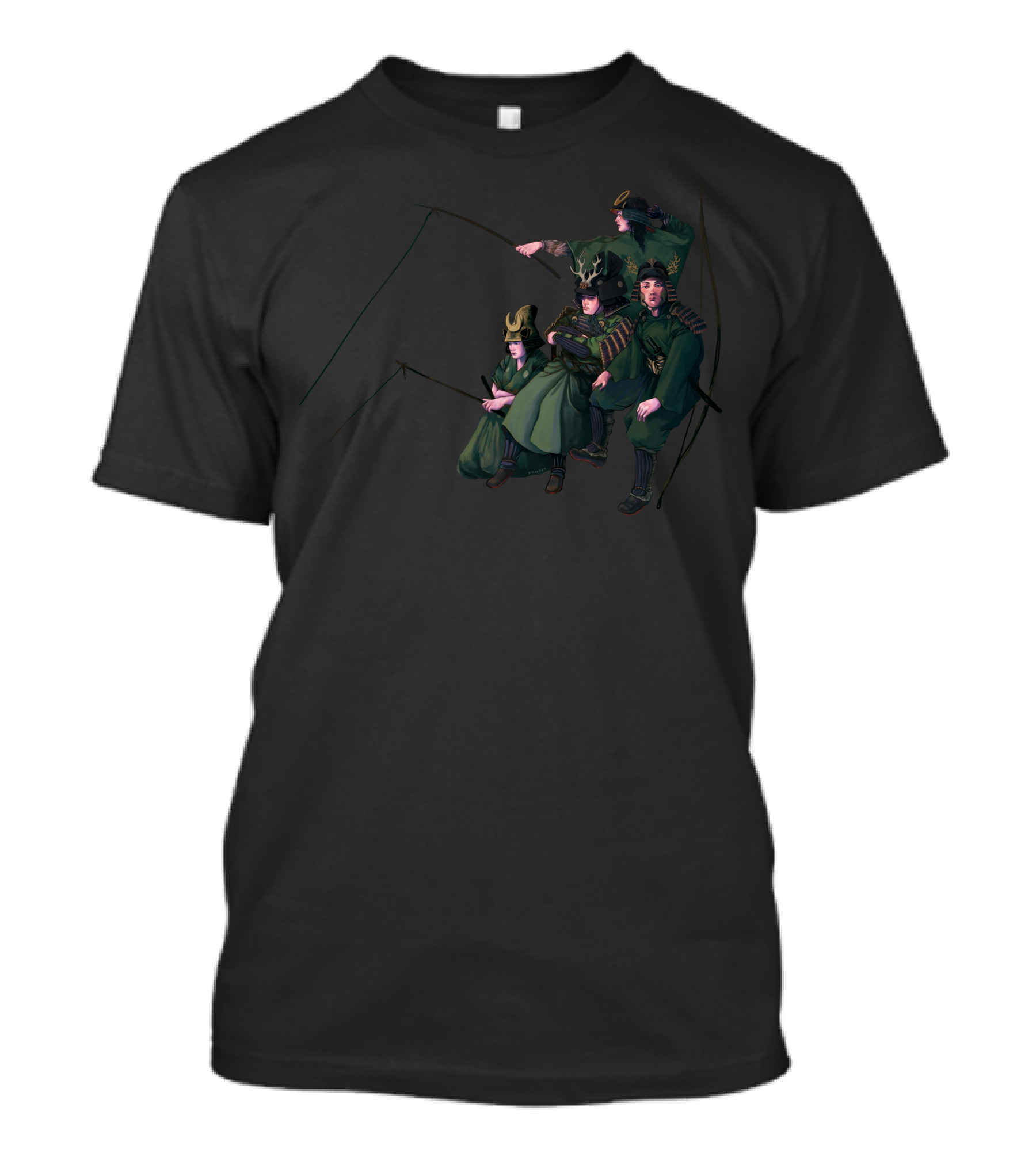 Fishing Samurai Warriors In Armor T-Shirt