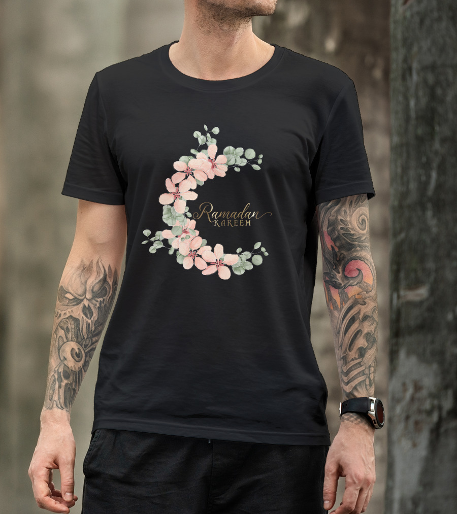 Floral Crescent Ramadan Kareem T-Shirt