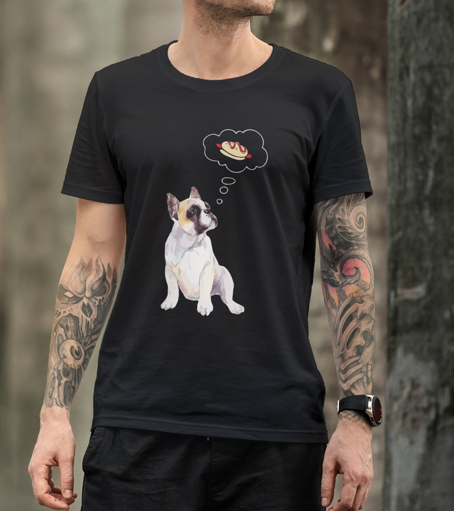 Bulldog Dreaming Of A Hot Dog T-Shirt