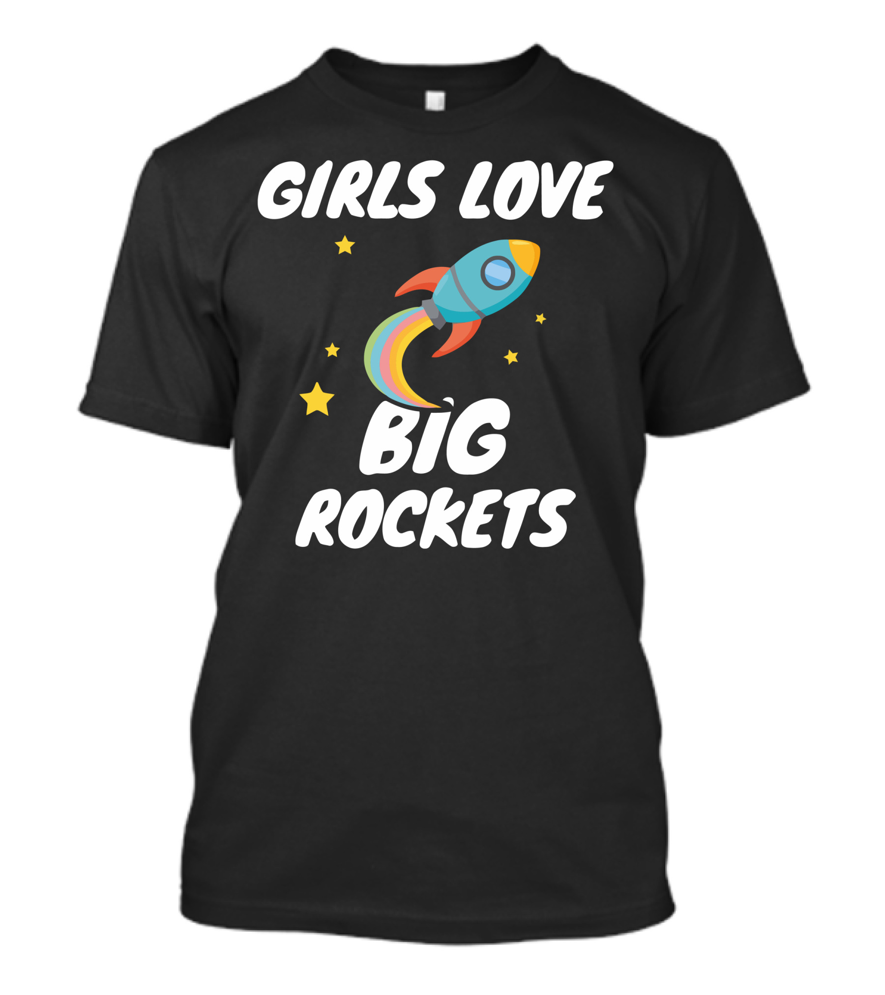 GIRLS LOVE BIG ROCKETS Rainbow Space T-Shirt