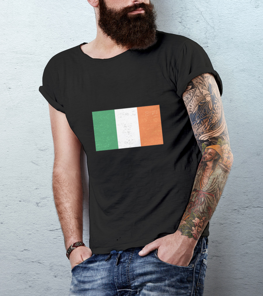 Grunge Irish Flag Ireland Distressed Vintage Look T-Shirt