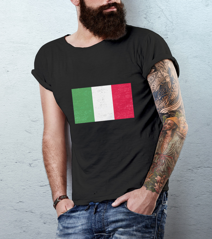 Grunge Aged Italian Flag Distressed Texture T-Shirt