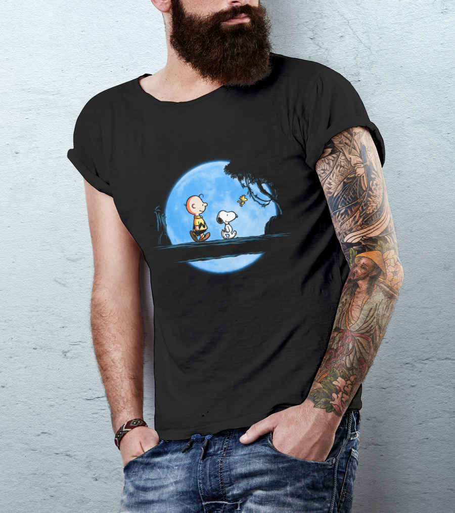Hakuna Snoopeata Charlie Brown Snoopy Full Moon Walking Scene T-Shirt