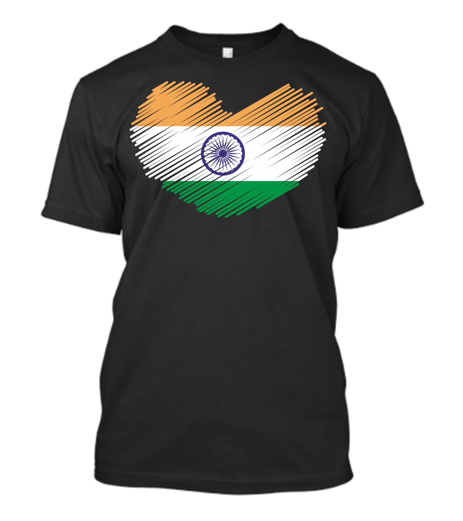 Indian Flag Heart Shape T-Shirt