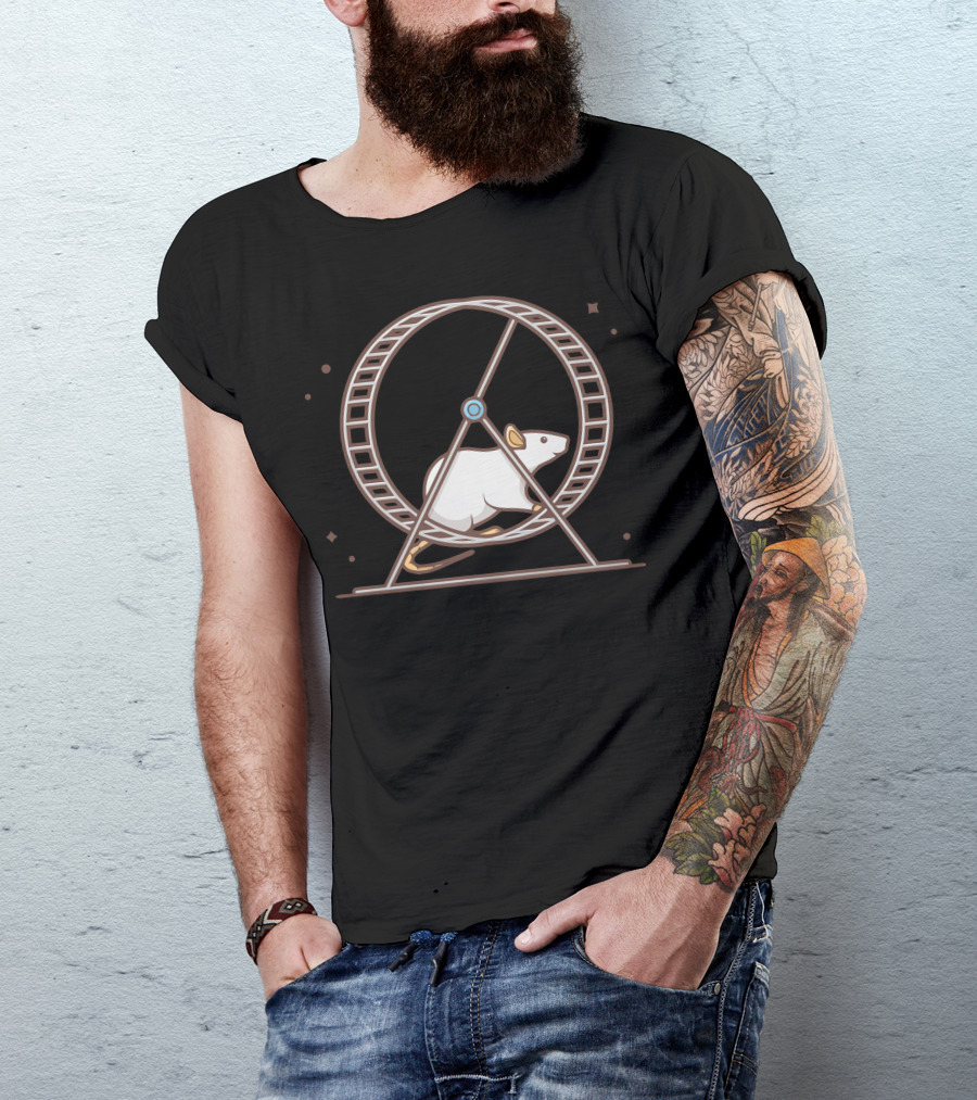 Mouse Run In Exercise Wheel Fitness T-Shirt