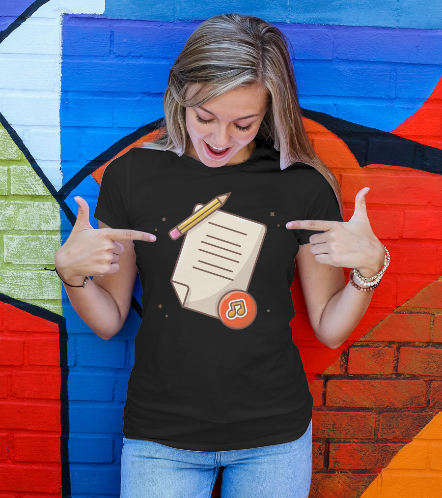 Music Lyrics Pencil Note Tune Of Music T-Shirt
