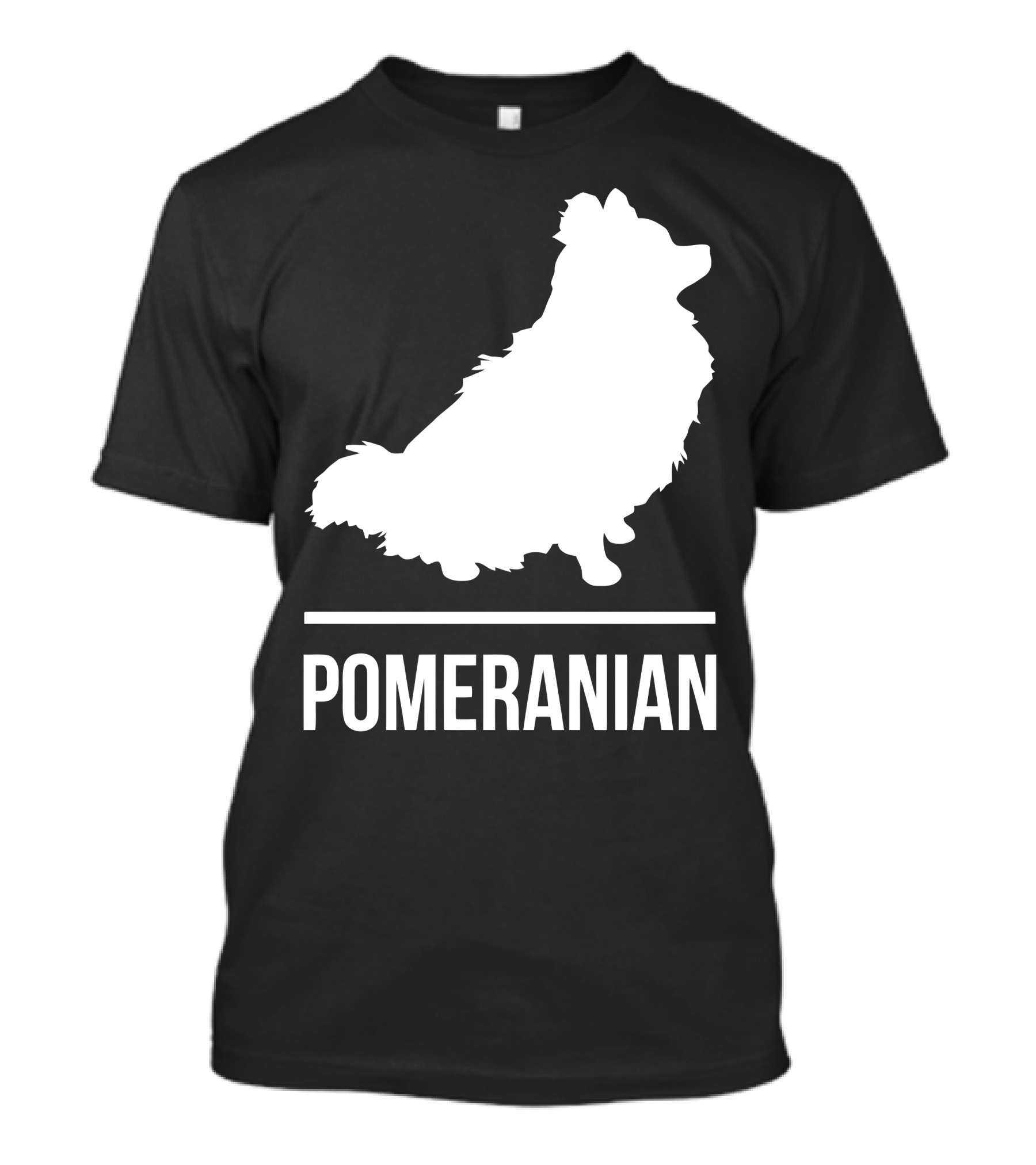 Pomeranian Dog Silhouette White T-Shirt