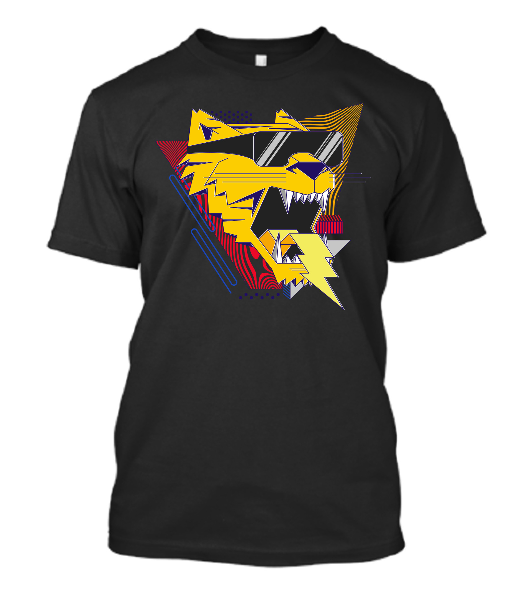 Rad Tiger Geometric Sunglasses Electric T-Shirt