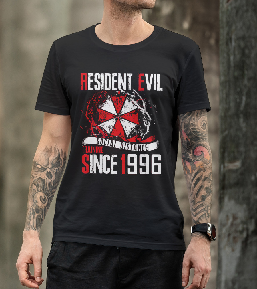 Resident Evil Umbrella Logo Social Distance Training Since 1996 T-Shirt