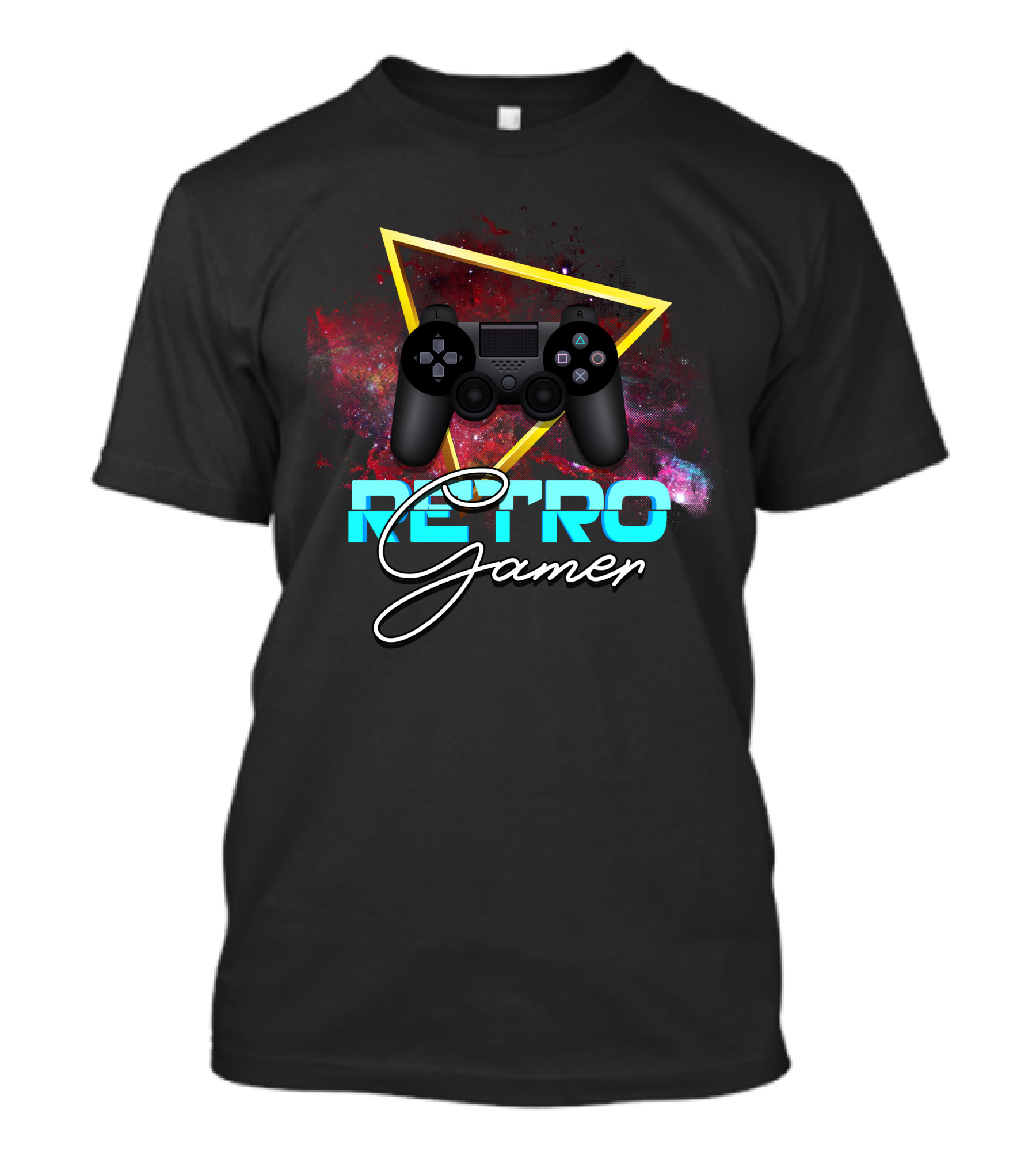 Retro Gamer Controller Triangle Space Burst T-Shirt