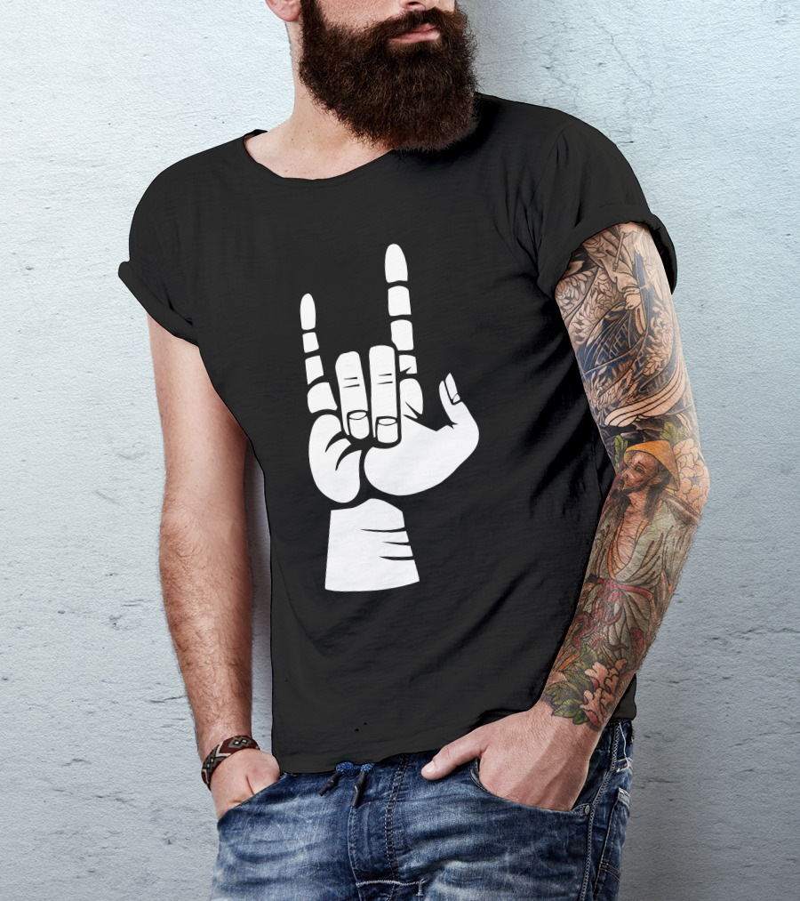 Rock And Roll Hand Gesture Icon T-Shirt