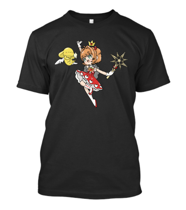 Cardcaptor Sakura Magical Girl And Kero With Star Wand And Heart Dress T-Shirt