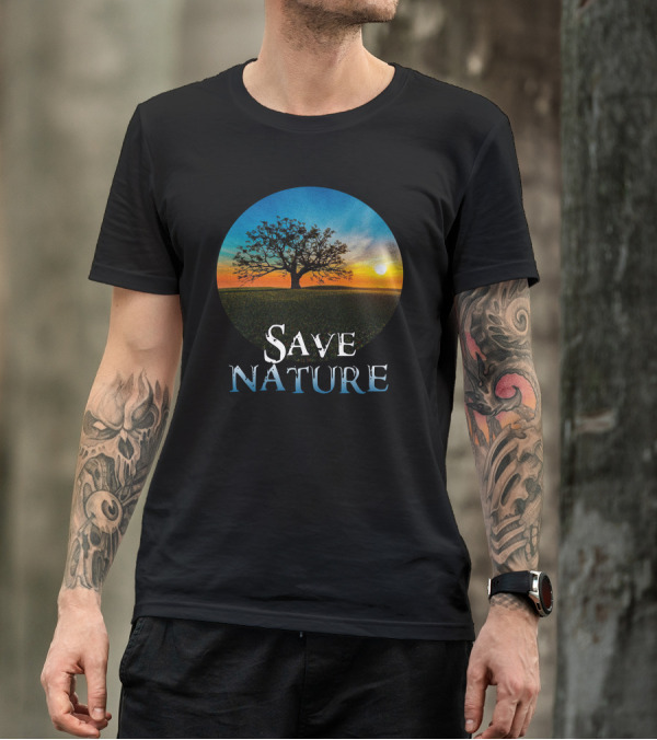 Save Nature Sunset Serenity With Tree T-Shirt