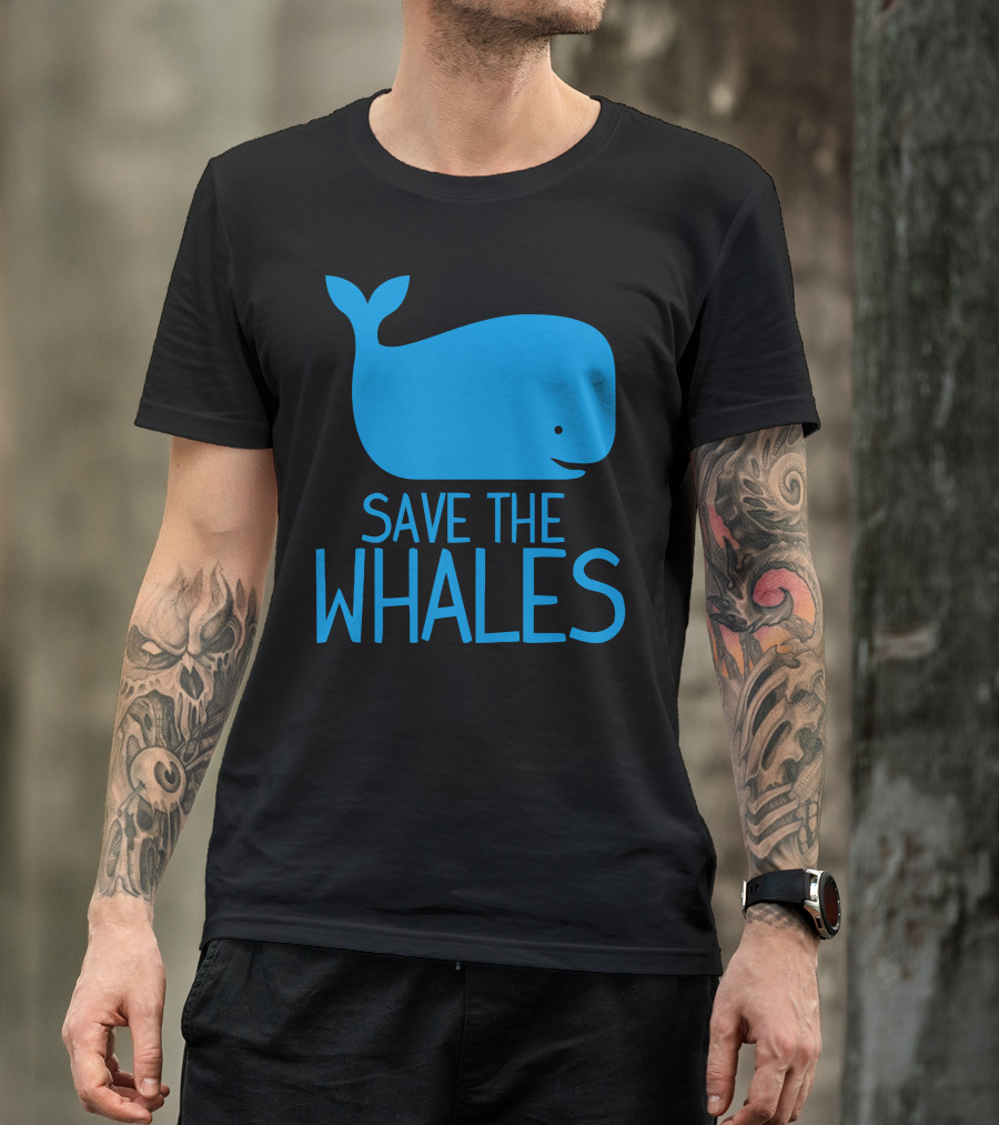 SAVE THE WHALES Blue Whale Icon T-Shirt