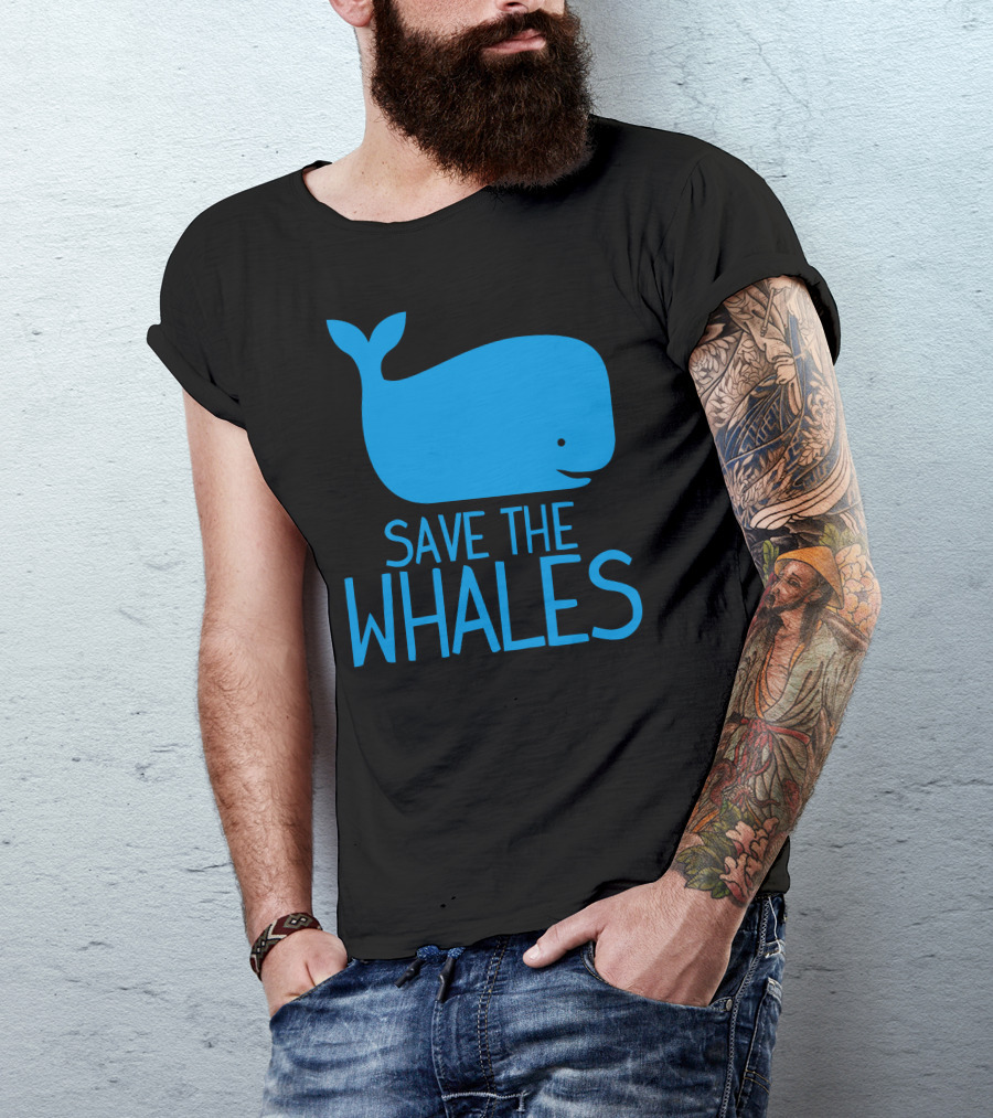 SAVE THE WHALES Blue Whale Icon T-Shirt