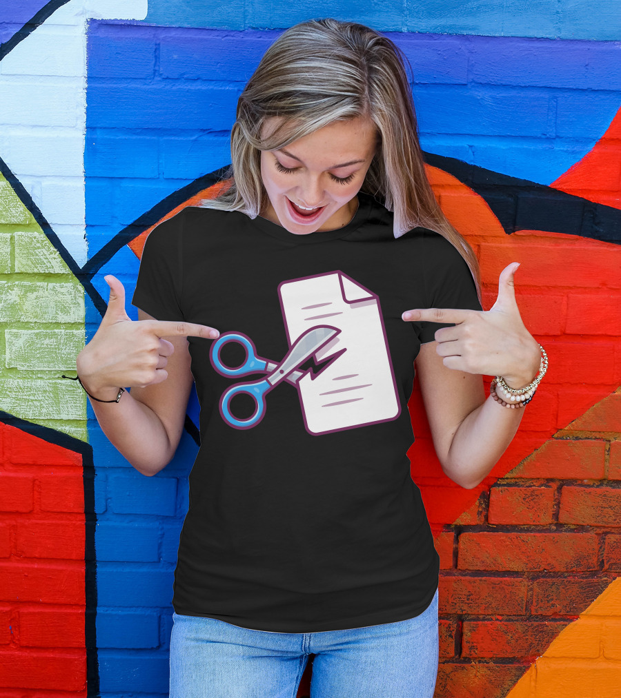 Scissors And Paper Iconic Rock Paper Scissors Symbol Visually Depicted T-Shirt
