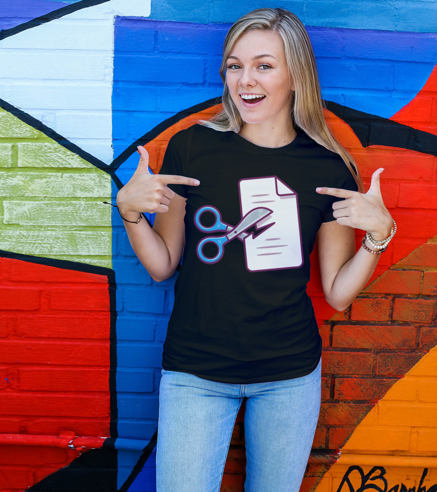 Scissors And Paper Iconic Rock Paper Scissors Symbol Visually Depicted T-Shirt