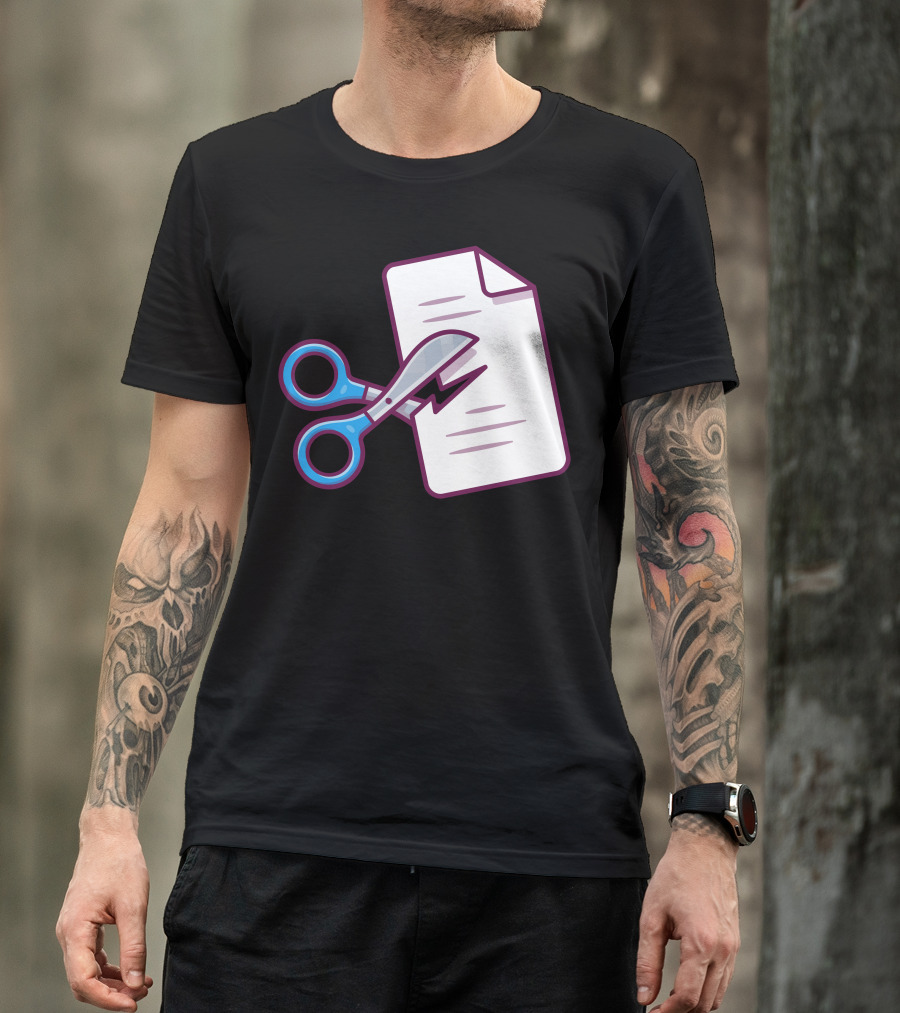 Scissors And Paper Iconic Rock Paper Scissors Symbol Visually Depicted T-Shirt