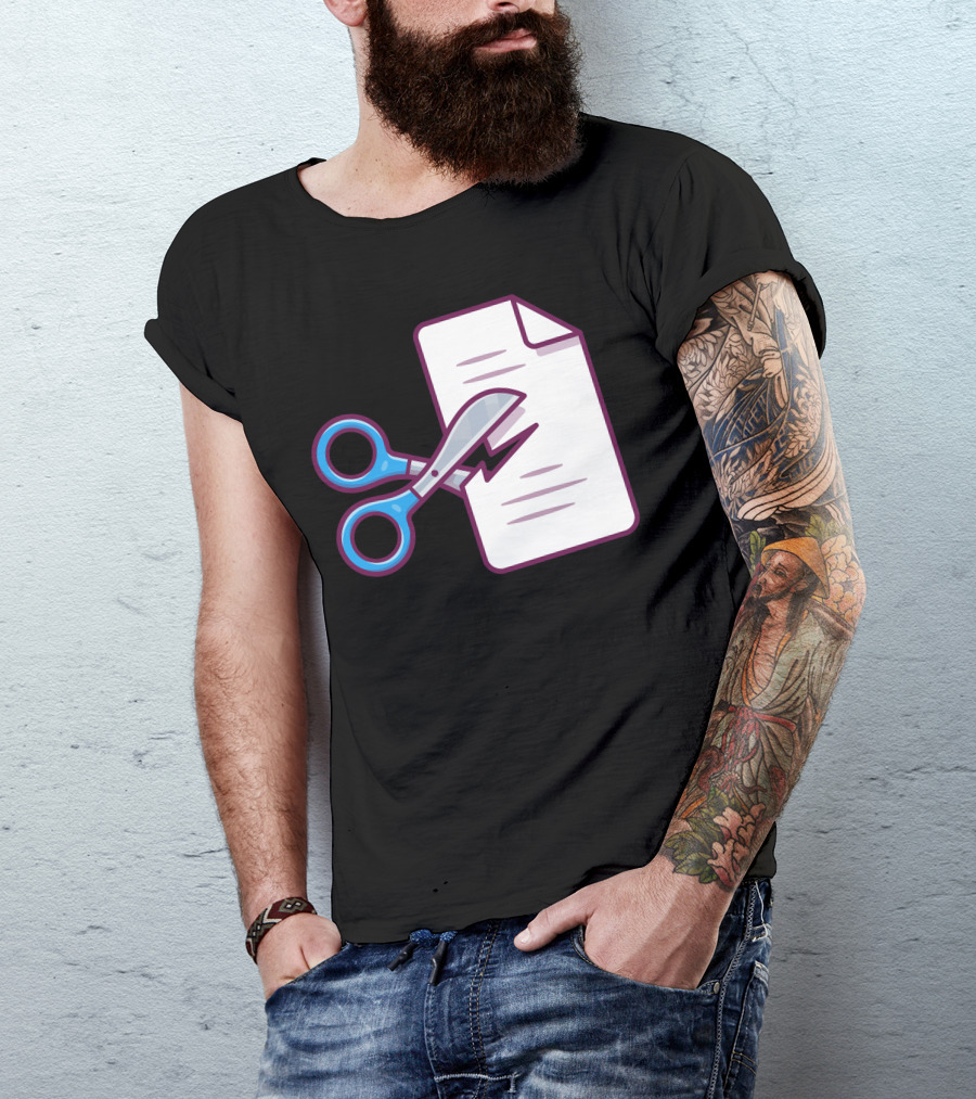 Scissors And Paper Iconic Rock Paper Scissors Symbol Visually Depicted T-Shirt