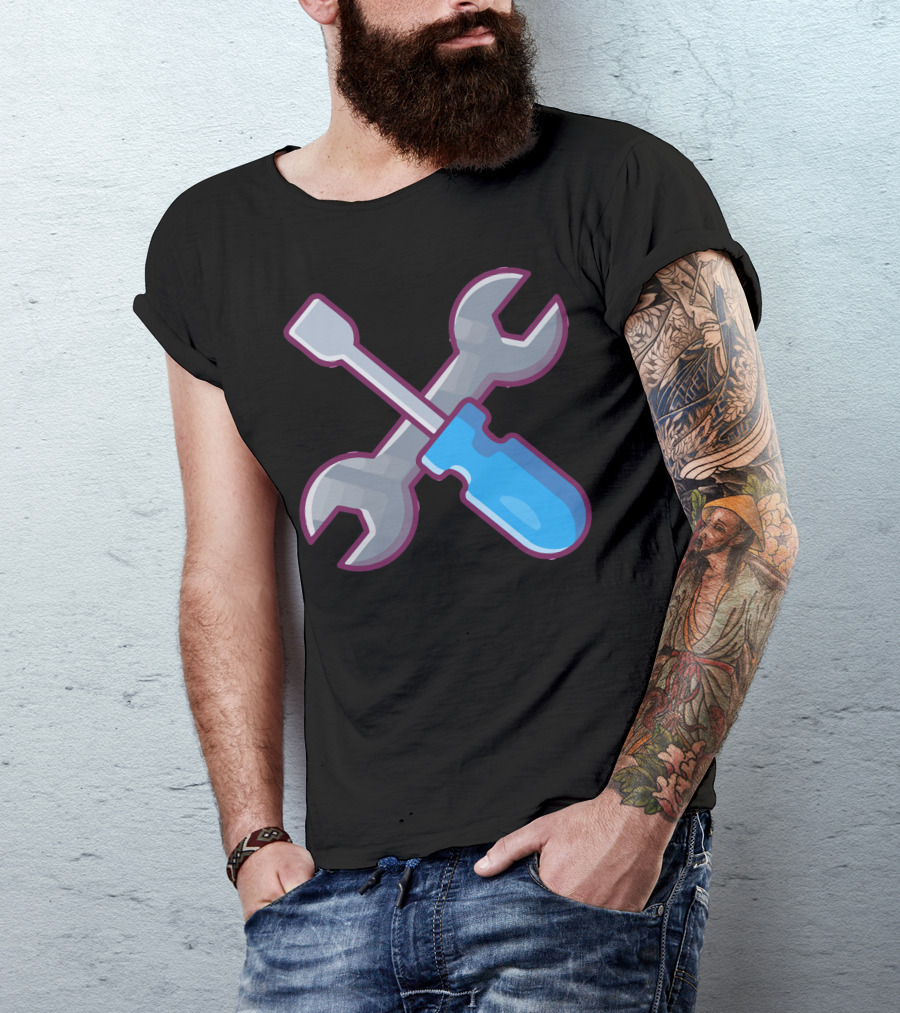 Screwdriver And Wrench Crossed Tools T-Shirt