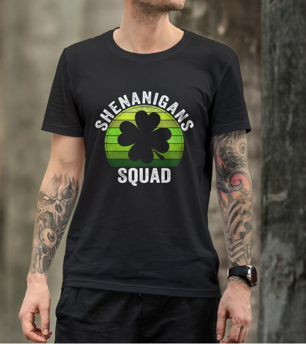 SHENANIGANS SQUAD Clover Green Stripes T-Shirt
