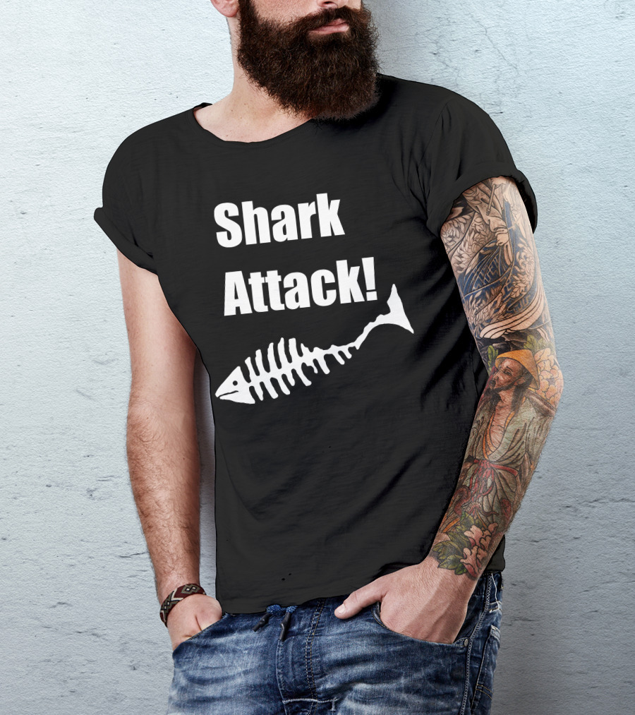 Shark Attack Fish Skeleton T-Shirt