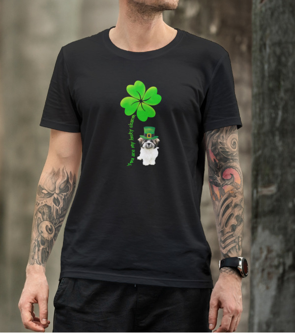 Shichon Dog You Are My Lucky Charm St Patrick's Day With Shamrock And Hat T-Shirt