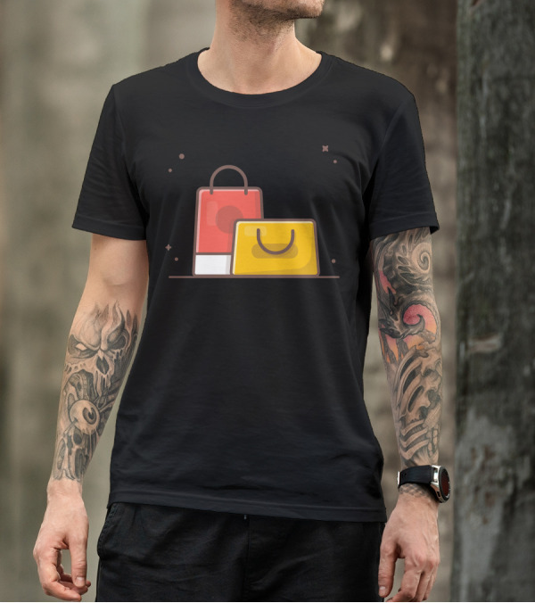 Shopping Bag Illustration Abstract T-Shirt