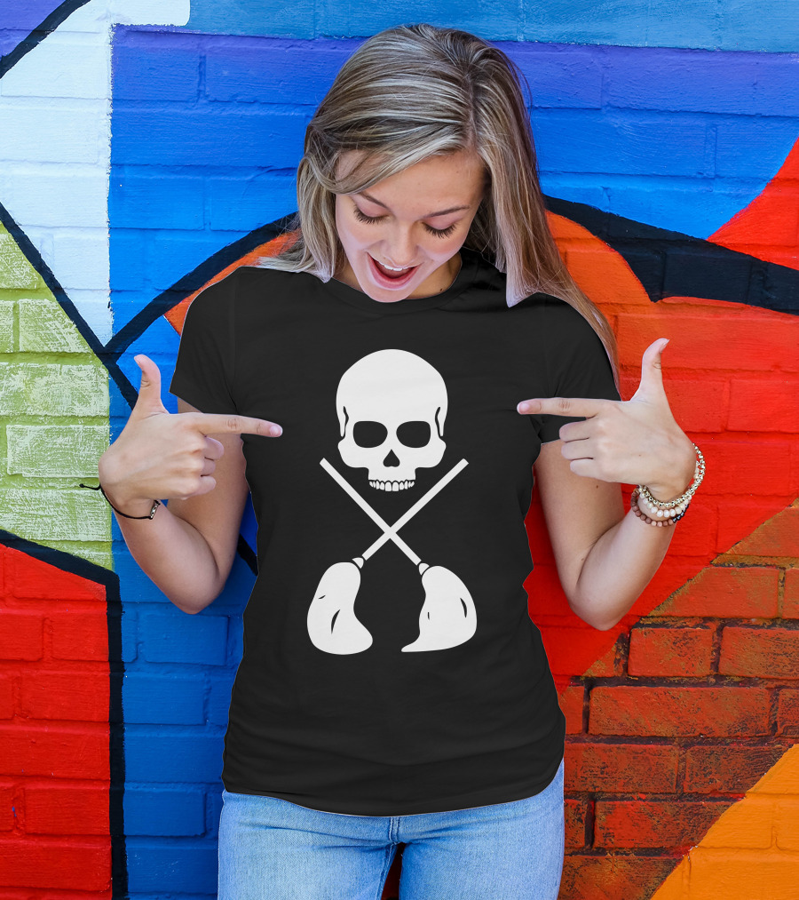 Skull Crossbones With Mop Handles T-Shirt