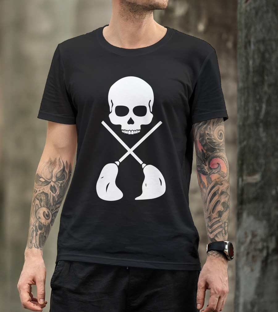 Skull Crossbones With Mop Handles T-Shirt