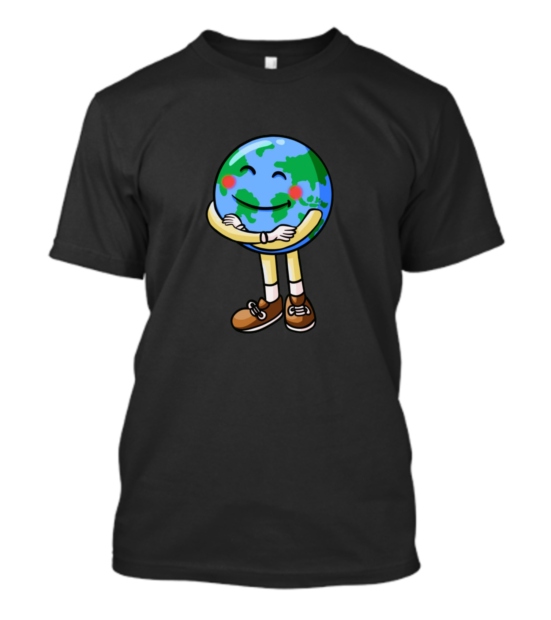 Smiling Globe Hugging Itself Icon With Shoes T-Shirt