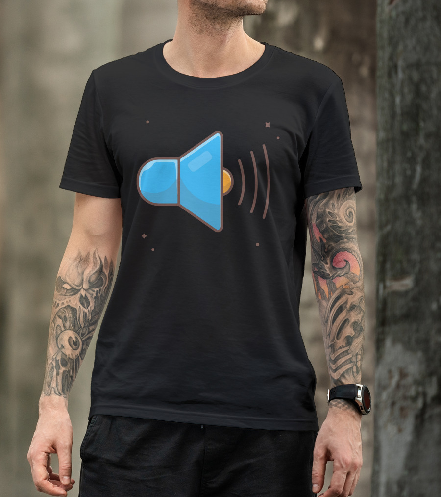 Sound On Blue Speaker Icon With Sound Waves T-Shirt