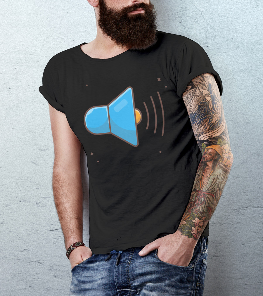 Sound On Blue Speaker Icon With Sound Waves T-Shirt