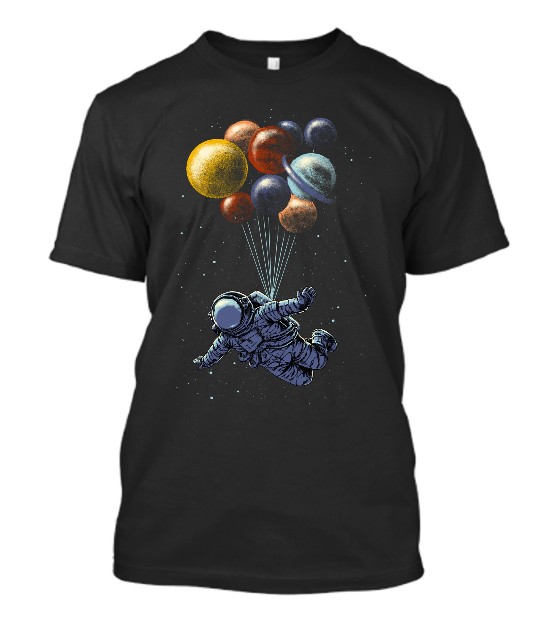 Astronaut Balloon Planets Floating In Space Travel Adventure T-Shirt