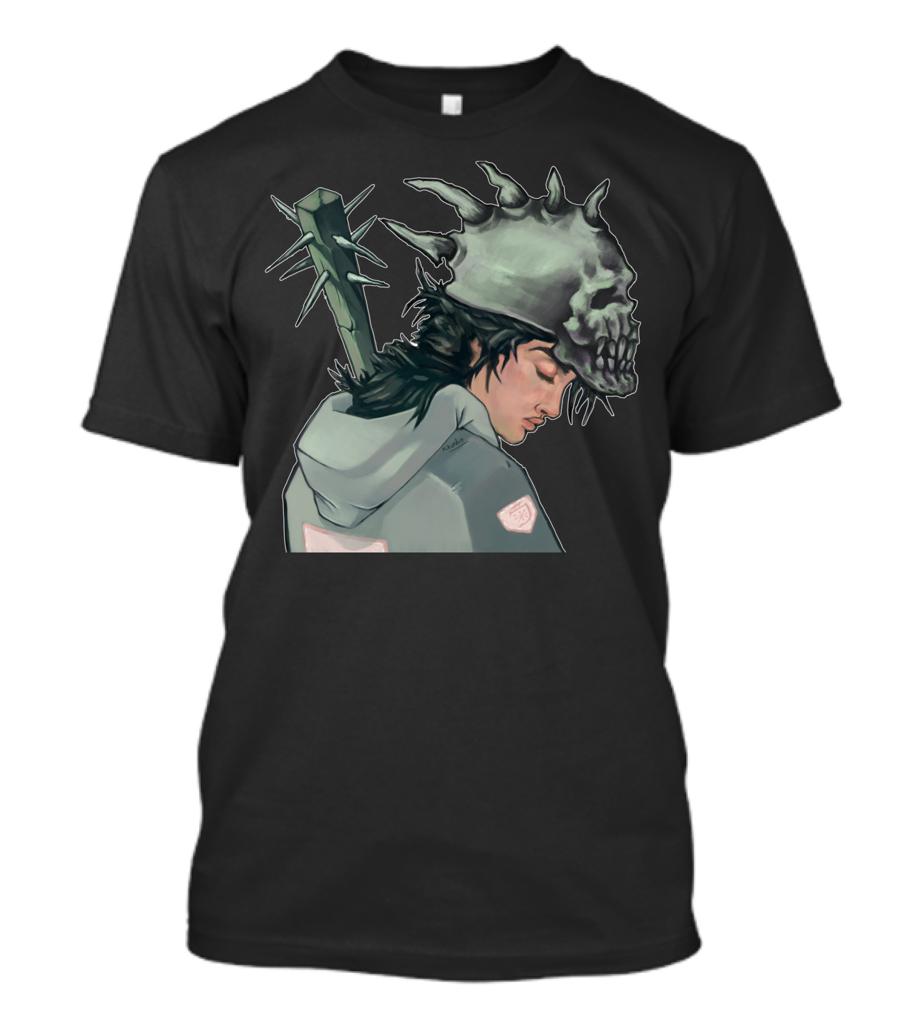 Spiked Skull Punk Hoodie And Club T-Shirt