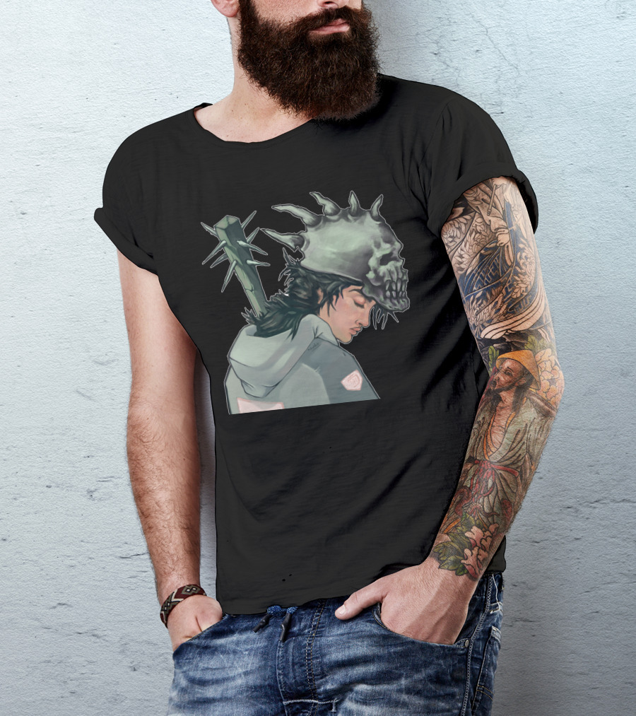 Spiked Skull Punk Hoodie And Club T-Shirt