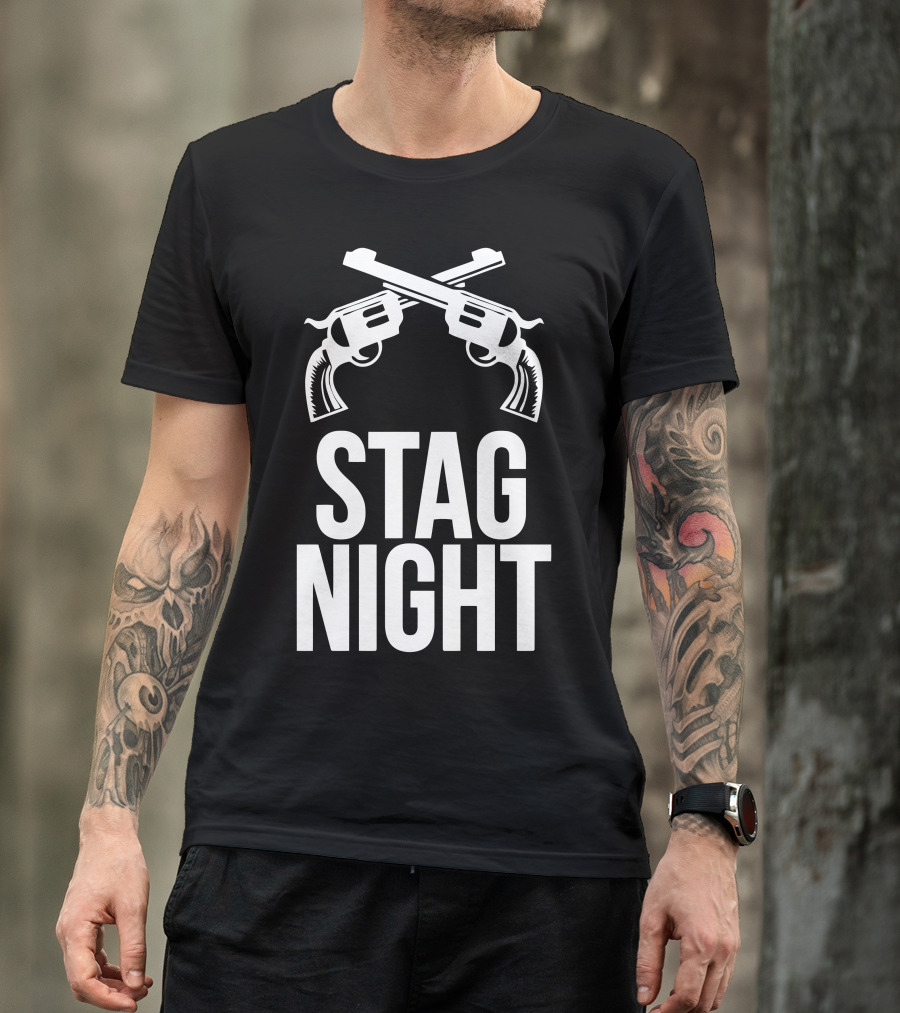 STAG NIGHT Crossed Revolvers T-Shirt