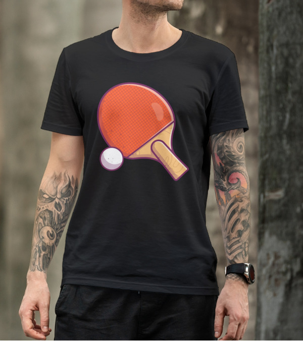 Table Tennis Paddle And Ball T-Shirt