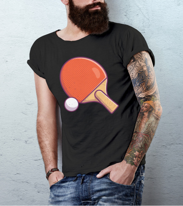 Table Tennis Paddle And Ball T-Shirt