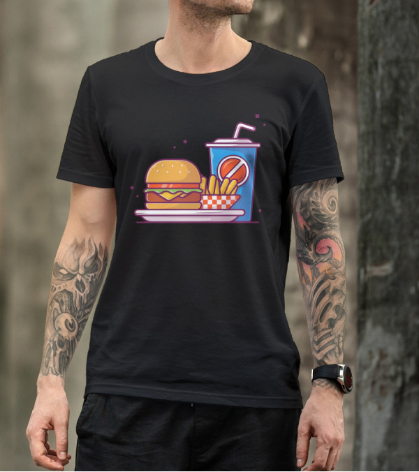 Tasty Combo Menu Cheese Burger French Fries Soda T-Shirt