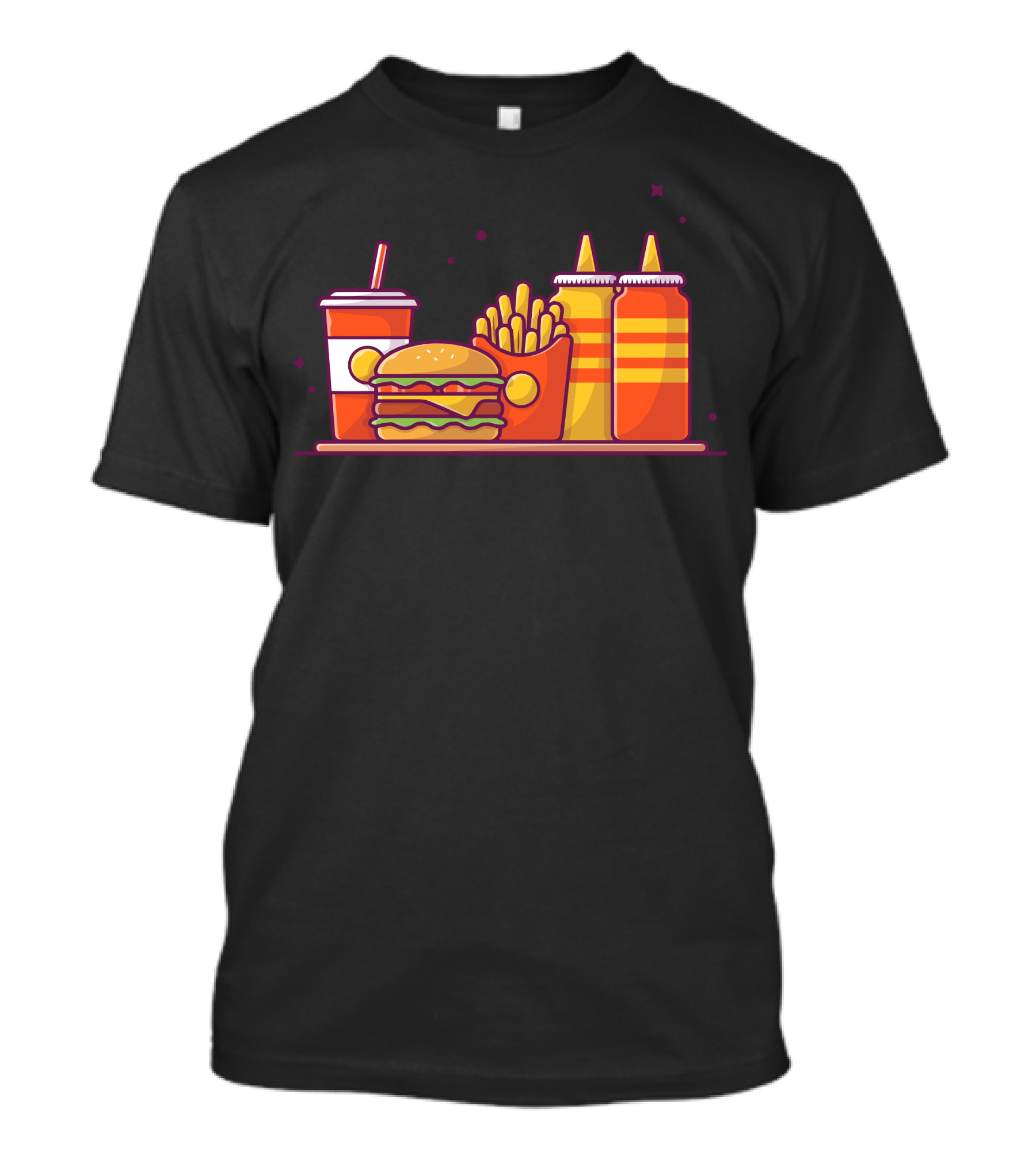 Tasty Combo Cheese Burger French Fries Drink Bottles T-Shirt
